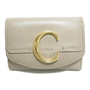Chloe Tri fold Wallet Long Leather Gray